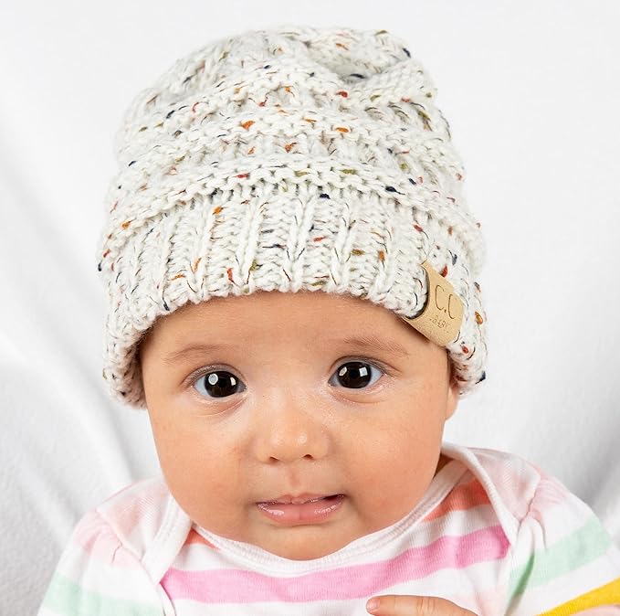 Funky Junque Baby Winter Hat – Cute Newborn Hats, Cozy Warm Infant Beanie, Soft Knit Stocking Stuffer for Babies 0–12 Months