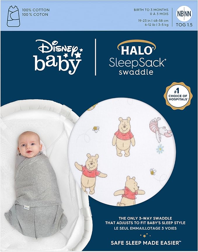 HALO Disney Baby 100% Cotton Sleepsack Swaddle, 3-Way Adjustable Wearable - Image 2