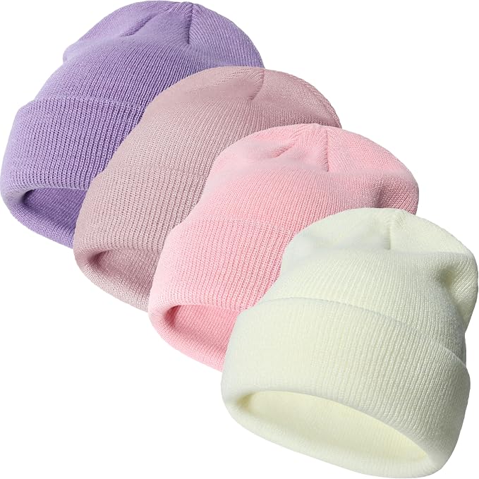 Baby Toddler Infant Winter Soft Knit Beanie Hats Set by SeaZaela