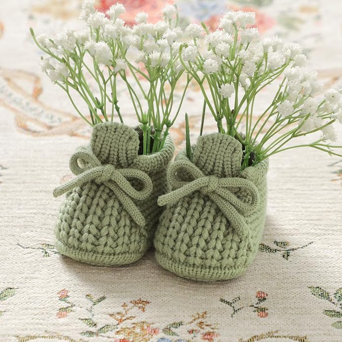 Baby Booties Newborn Baby First Shoes | Cozy Warm Knit Soft Booties - Image 4