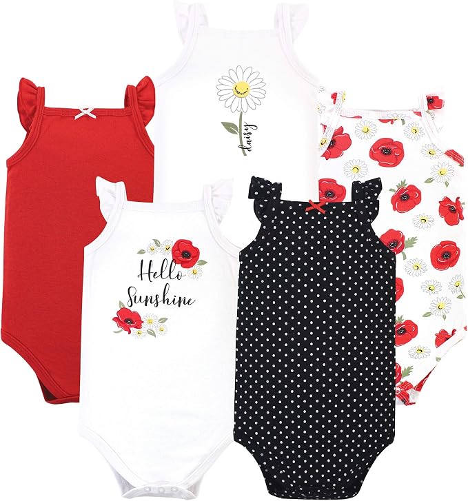Hudson Baby Unisex Baby Cotton Sleeveless Bodysuits - Image 2
