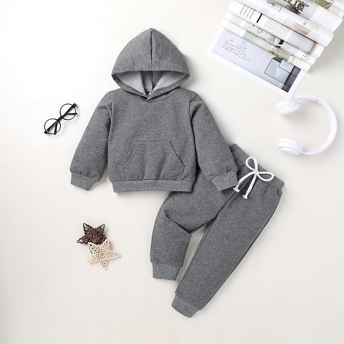Happy Town Baby Fall Outfits for Girl Boy Long Sleeve Hoodie Top and Long - Image 2