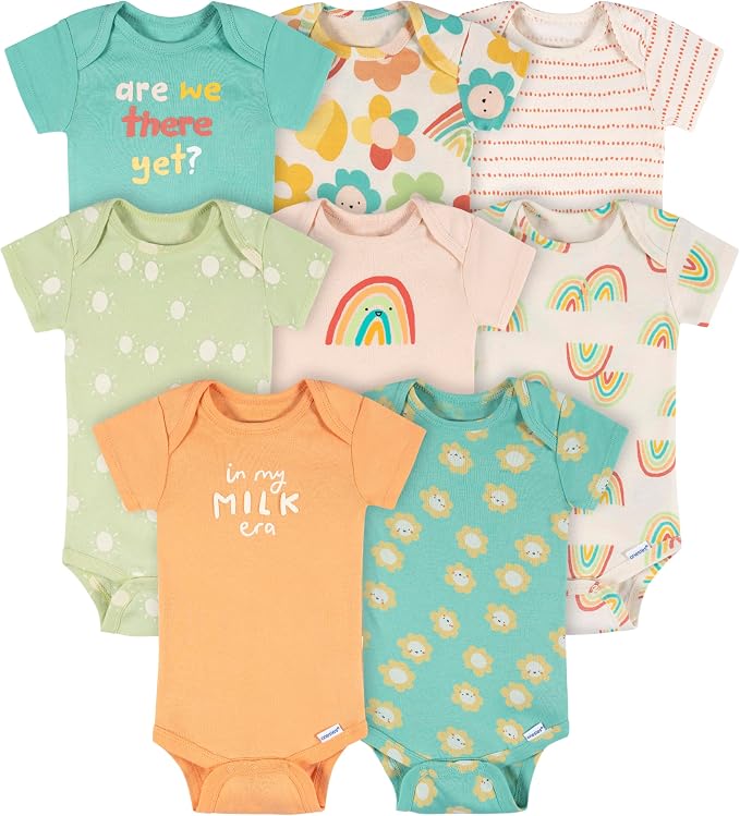 Onesies Brand Baby Girls' 8-pack Short Sleeve Mix & Match Bodysuits by OnesiesBrand