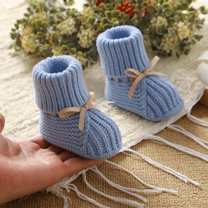 mimixiong Baby Booties Newborn Infant Sock Shoes | Hand Knitting Crochet Boy - Image 3