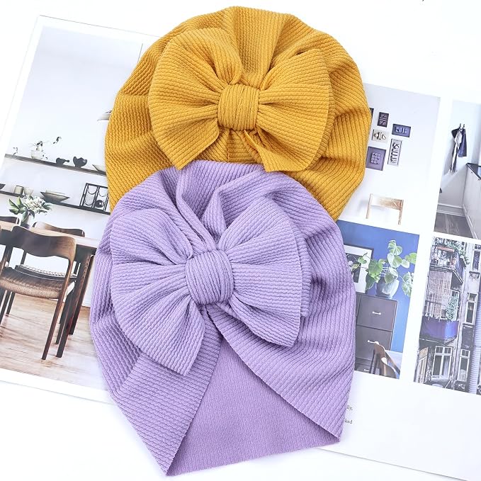 Cinaci 4 Pieces Baby Girls Turban Hats - Image 6