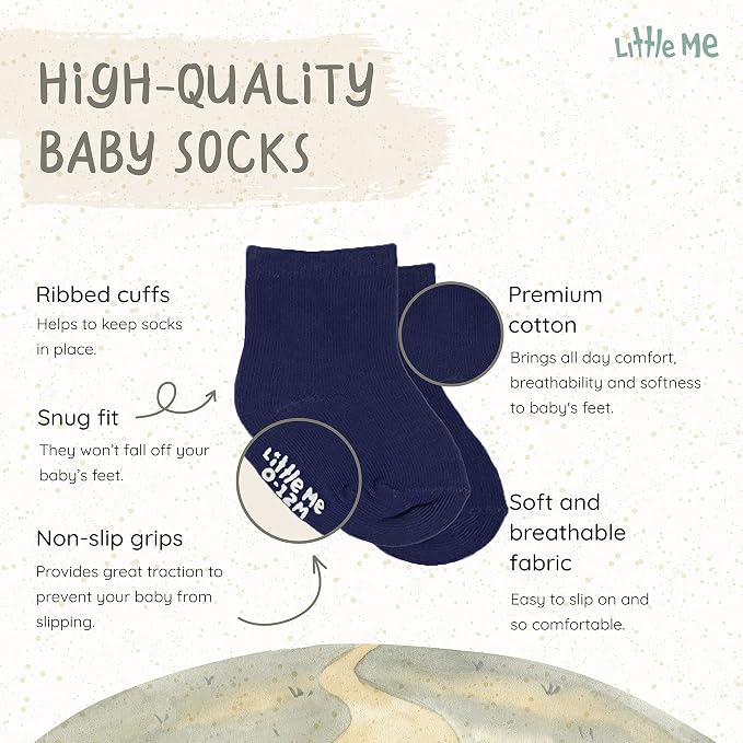 Little Me 20-Pack Newborn Baby Infant & Toddler Unisex Socks, - Image 2
