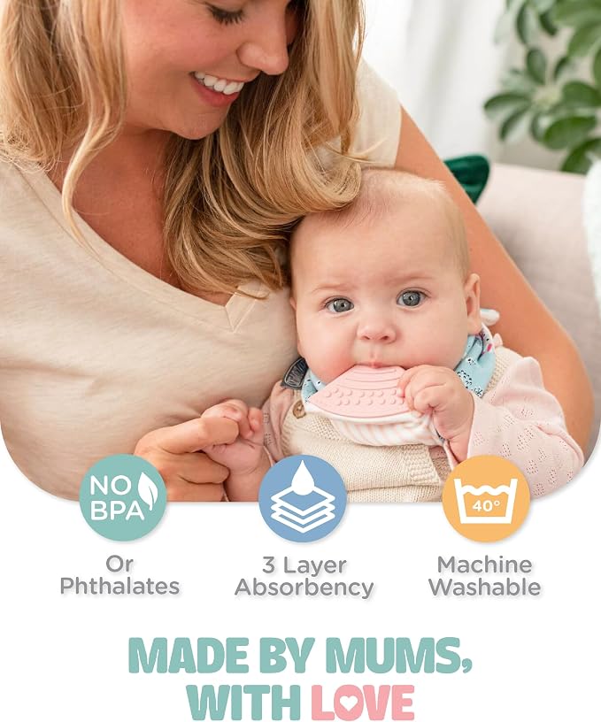 Cheeky Chompers Neckerchew Teething Bib, 2-in-1 Bandana Style Bib w/Food Grade - Image 6