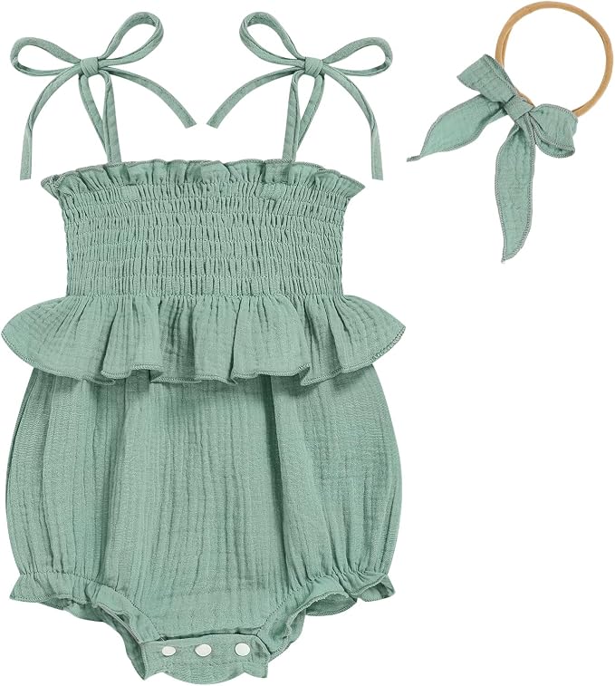 Baby Girl Romper Ruffle Newborn Girl Bodysuit Jumpsuit Baby Girl Clothes Outfit by ZOELNIC