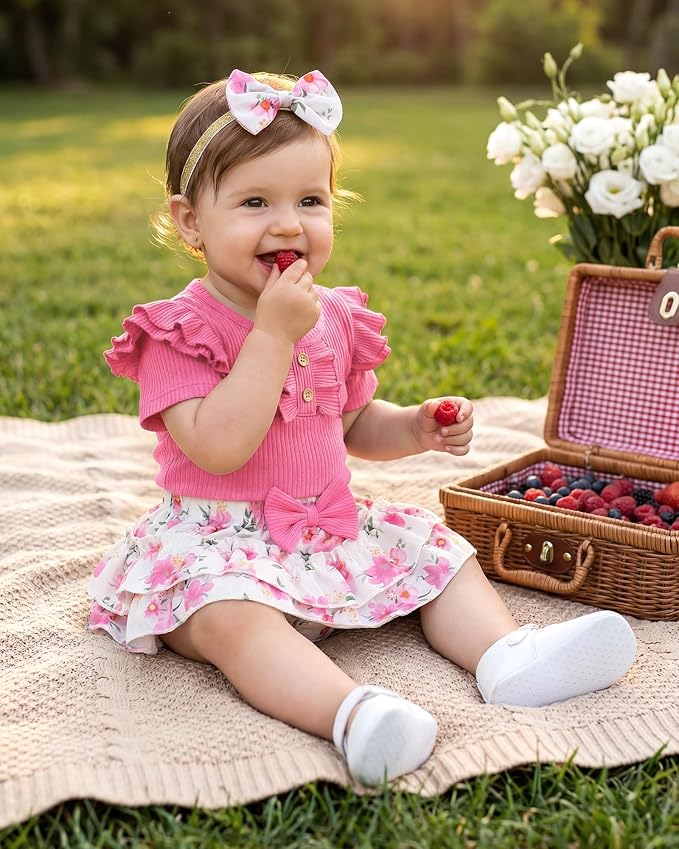 HONGTEYA Baby Girl Clothes Set Newborn Infant Summer Outfits - Image 3