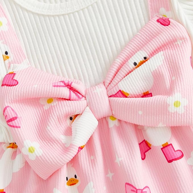YINGISFITM Newborn Baby Girl Summer Clothes Short Sleeve Bubble Romper Bow - Image 7