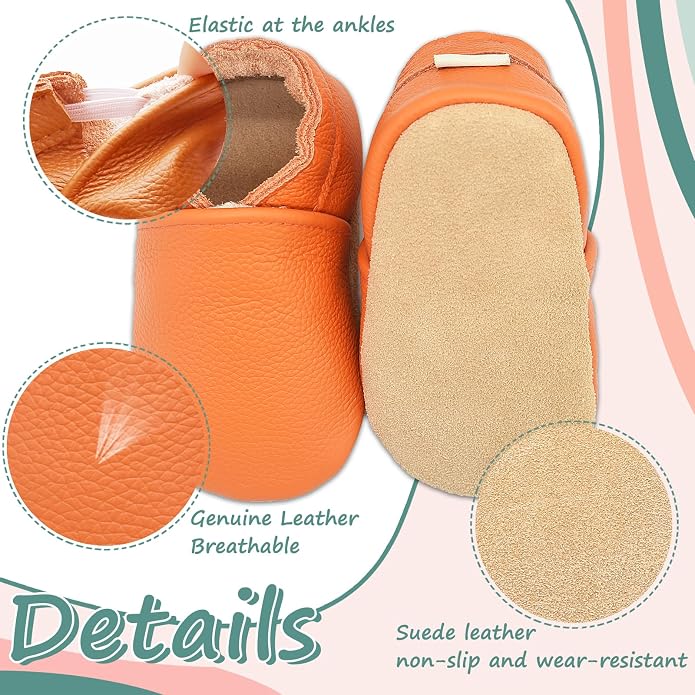Genuine Leather Baby Booties Soft Sole Toddler Walking Shoes - Image 4