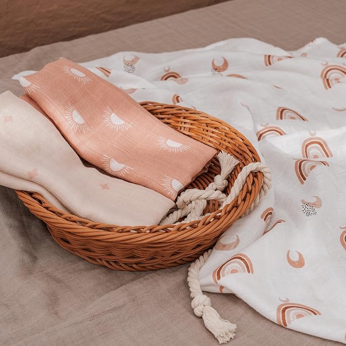 GLLQUEN BABY Receiving Blankets Muslin Swaddle Blanket - Image 7
