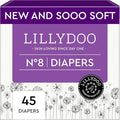 LILLYDOO Baby Diapers - Size 8 (37+ lbs), Half-Monthly Supply (90 Count), Leak Protection, Skin-Friendly, Ultrasoft, Perfume- & Chlorine-Free, Hypoallergenic, Dermatologist Tested, Oeko-TEX®