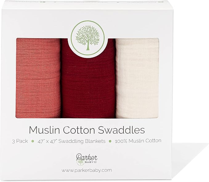 Parker Baby Co. Soft Muslin Baby Swaddle Blankets, 3 Pack - Image 9
