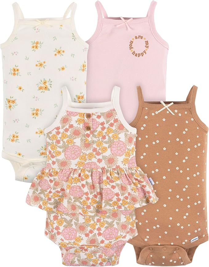 Gerber Baby Girls Multi-Pack Sleeveless Onesies Bodysuit by Gerber