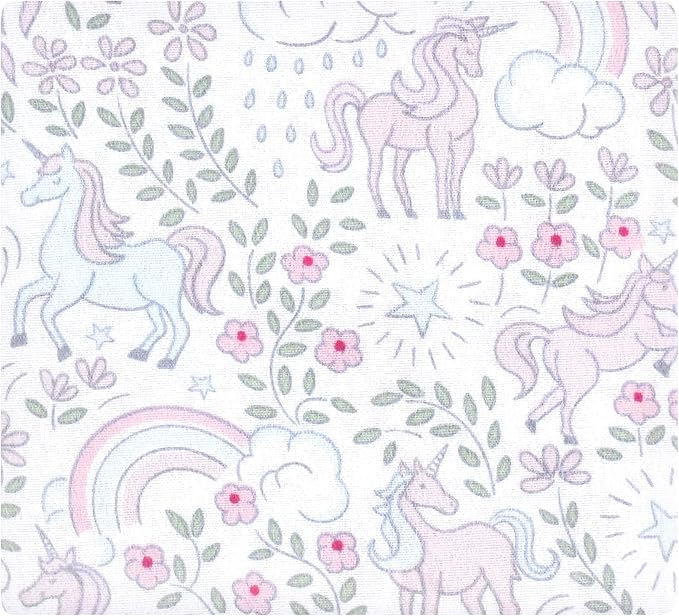 Hudson Baby Unisex Baby Cotton Flannel Receiving Blankets Bundle, Dreamy Unicorn - Image 3