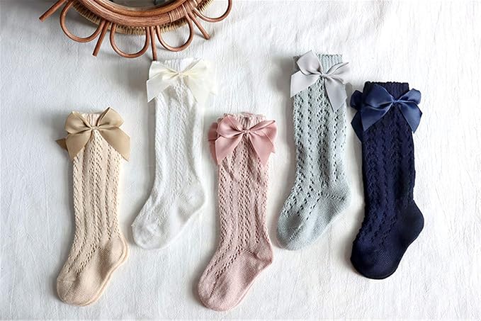 Baby Girl Knee-High Socks Toddlers Bow Stockings Newborn Infant Princess Frilly - Image 5