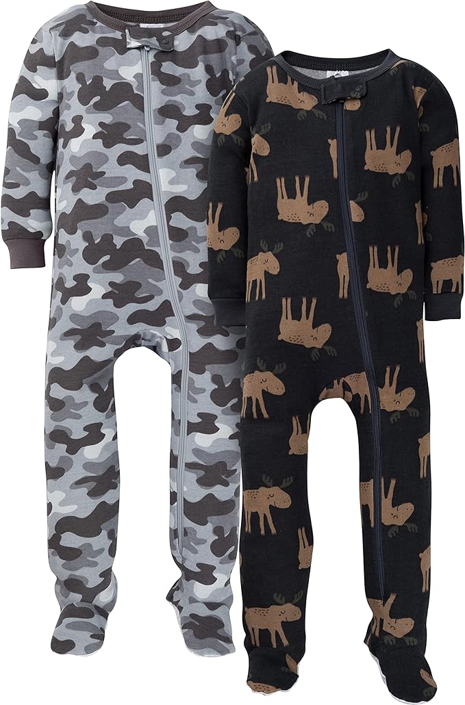 Gerber Baby Boys 2-Pack Footed Pajamas by Gerber