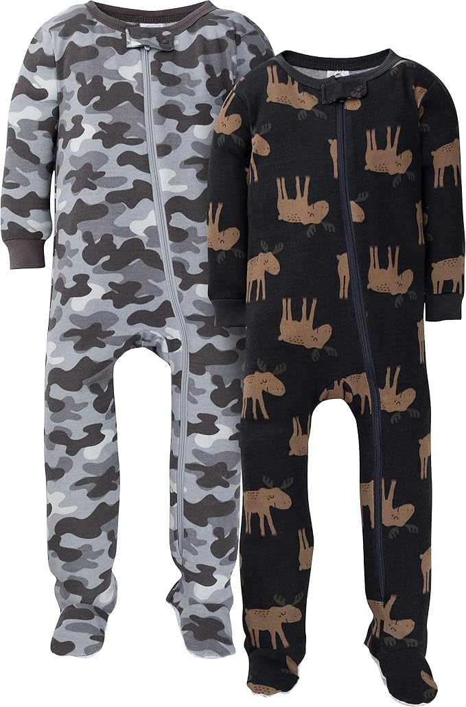Gerber Baby Boys 2-Pack Footed Pajamas by Gerber