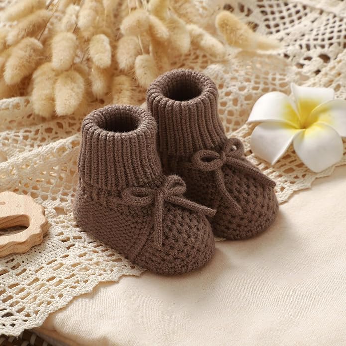 Newborn Shoes Knitted Baby Booties Infant Boys Girls First Walkers | Handmade - Image 4