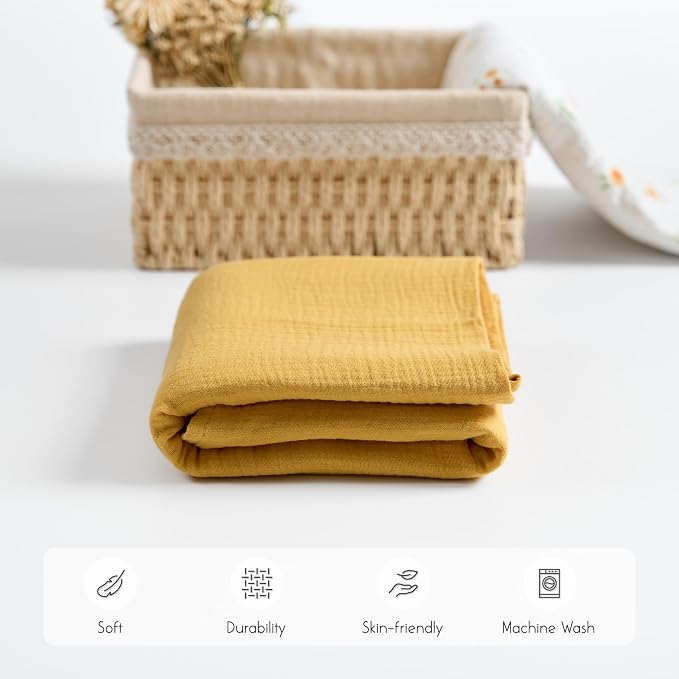 Meracorallo Muslin Swaddle Blanket, 100% Cotton Receiving Blanket - Image 4