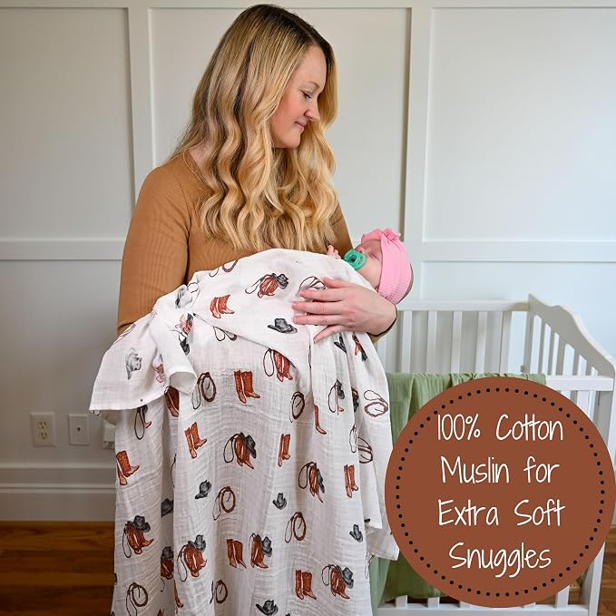 LollyBanks Baby Swaddle Blankets, 100% Organic Cotton Muslin Baby Blanket | 47" - Image 5