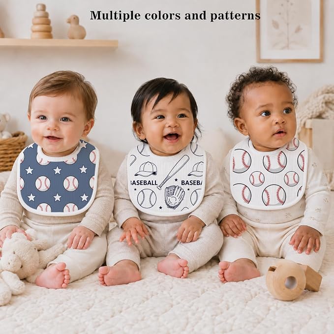 Baby Bibs for Baby Boys Girls 6-Pack - Image 3