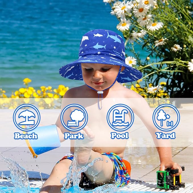 Sarfel Baby Sun Hat Summer Baby Boy Hats UPF 50+ Sun Protection Toddler Hat - Image 3