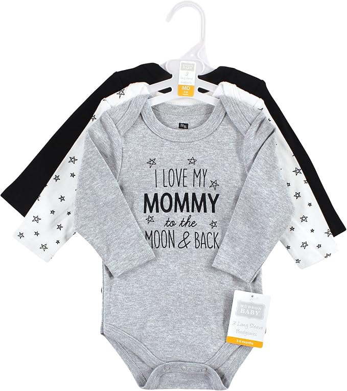 Hudson Baby baby-boys Cotton Long-sleeve Bodysuits 3-pack - Image 2