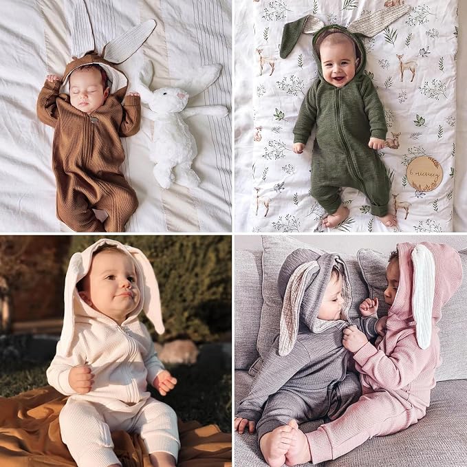 Simplee kids Baby Bunny Outfits Romper, Zipper Up - Image 6