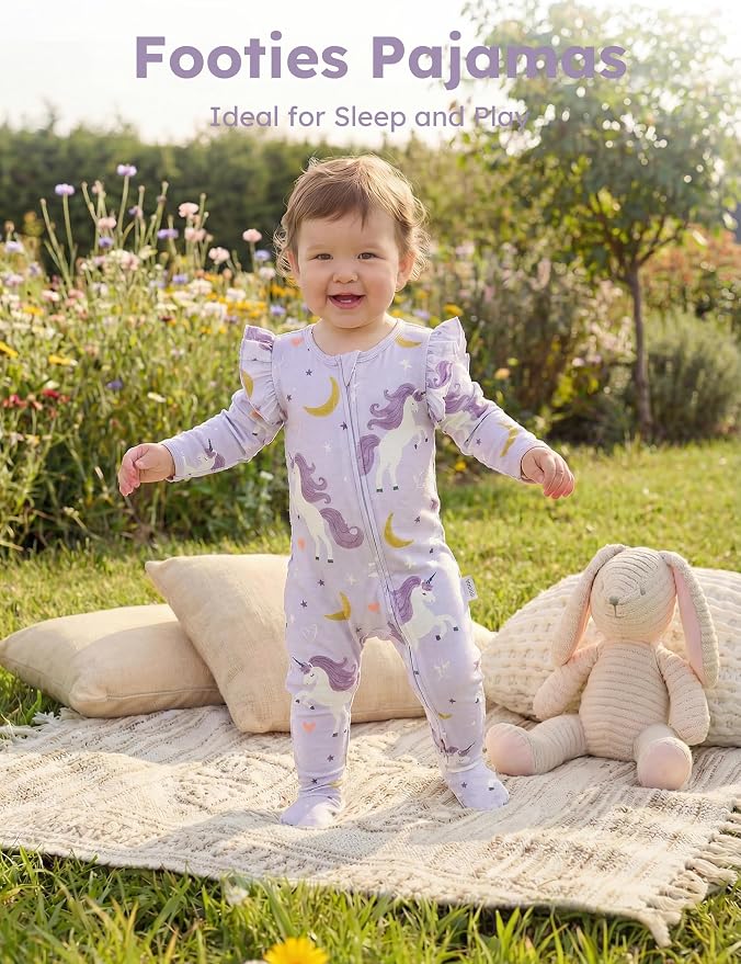 Yoofoss Baby Sleepers Baby Girl Clothes 100% Organic Cotton Pajamas - Image 6