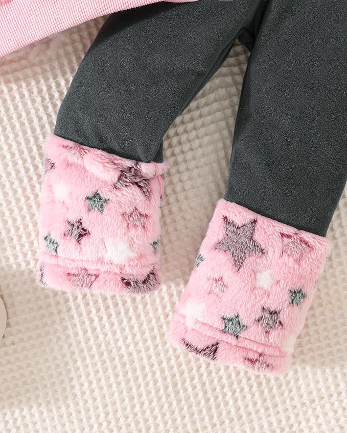 Jecson Toddler Girl Clothes Baby Girl Fleece Hoodie Outfits Thick Thermal - Image 7