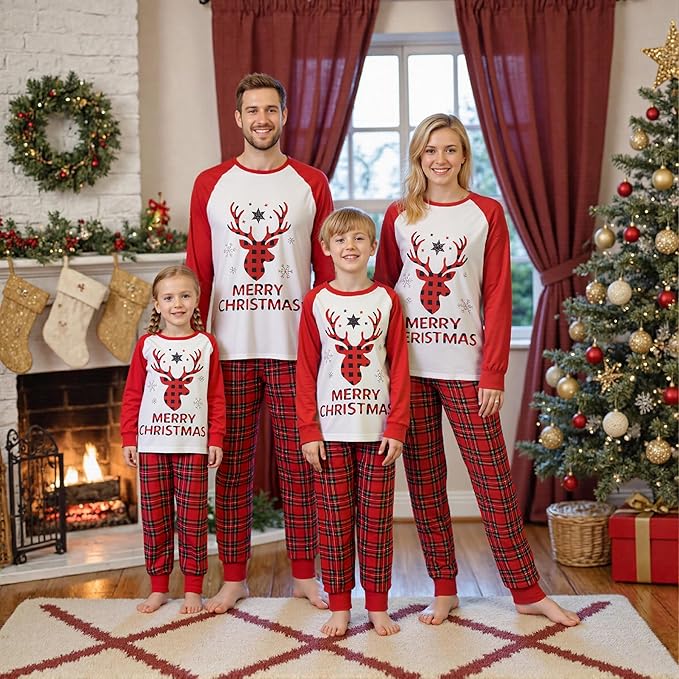 Awoscut Family Christmas Pajamas Matching Pajamas for Family, Xmas PJs Sets Holiday Sleepwear