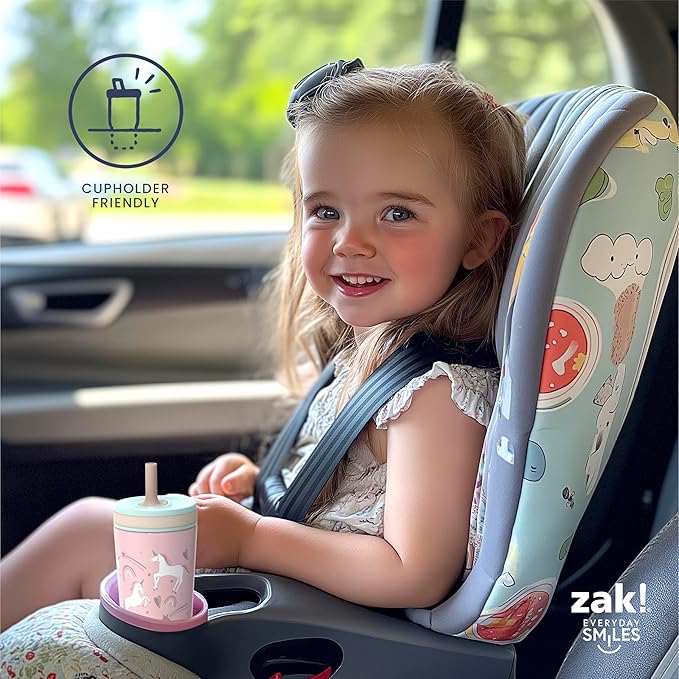 Zak Designs CoComelon Kelso Toddler Cups For Travel or At Home, 12oz Vacuum Insulated Stainless Steel Sippy Cup With Leak-Proof Design is Perfect For Kids (JJ, Cody, Nina)