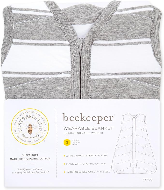 Burt's Bees Baby Infant Wearable Blanket, Organic Cotton Unisex Beekeeper - Image 7