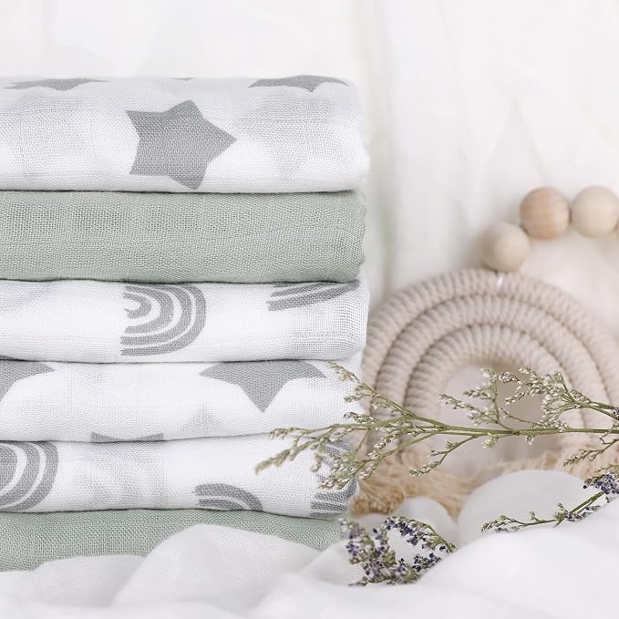 GLLQUEN BABY Receiving Blankets Muslin Swaddle Blanket - Image 8