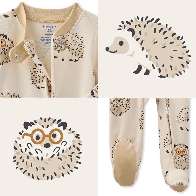 Butterblu Scout Sleep & Play 100% Organic Cotton Footed Zip Front PJs | GOTS - Image 7