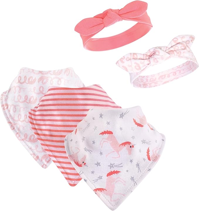Hudson Baby Unisex Baby Cotton Bib and Headband Set by HudsonBaby