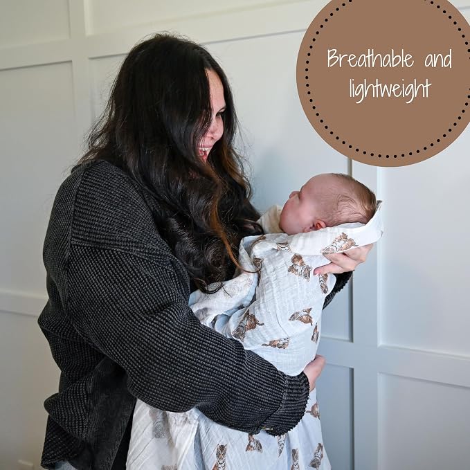 LollyBanks Baby Swaddle Blankets, 100% Organic Cotton Muslin Baby Blanket | 3 - Image 4