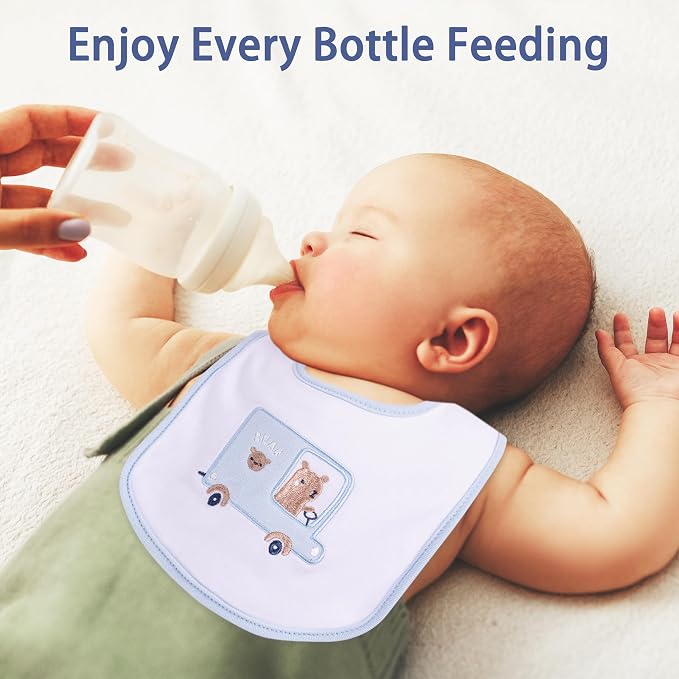 6 Pack Baby Bibs for Drooling and Teething Soft Cotton Absorbent - Image 10