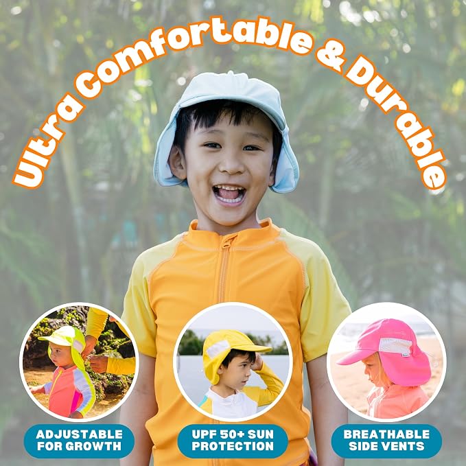 SwimZip Sun Hat with Neck Flap | UPF 50+ Protection - Image 5