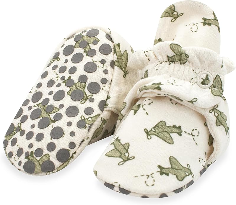 Zutano Unisex Organic Cotton Baby Booties, Stay-On and Non-Slip, Newborn to by Zutano