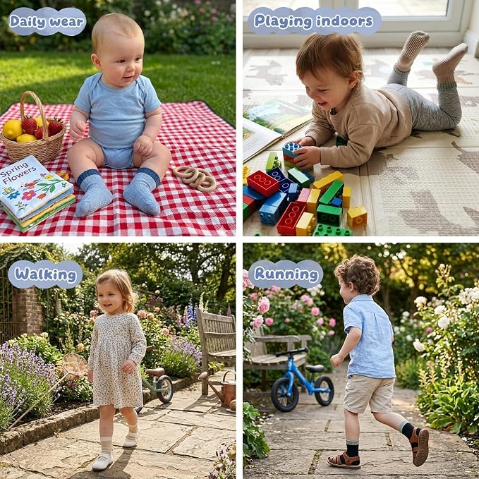 Baby Toddler Essentials Non-Slip Crew Socks - Image 6