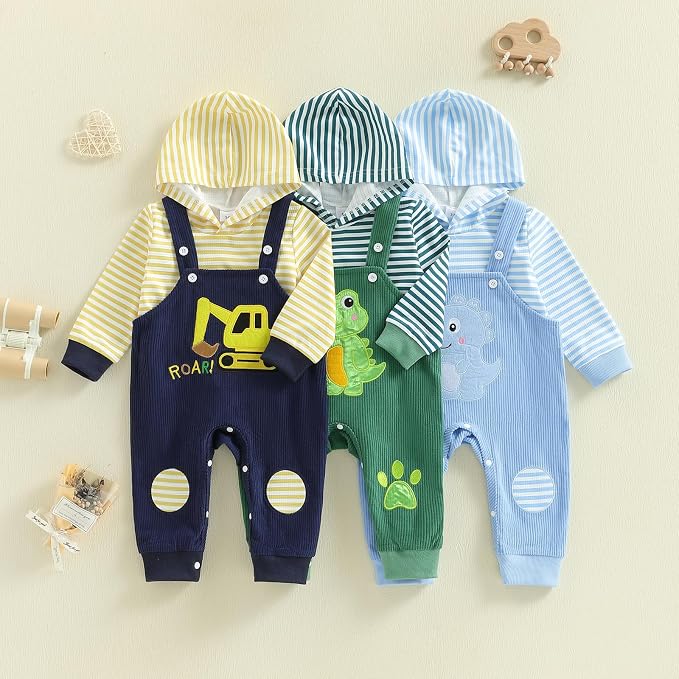 Infant Baby Boy Fall Winter Clothes Outfit Hooded Long Sweatshirt Pant Set - Image 8