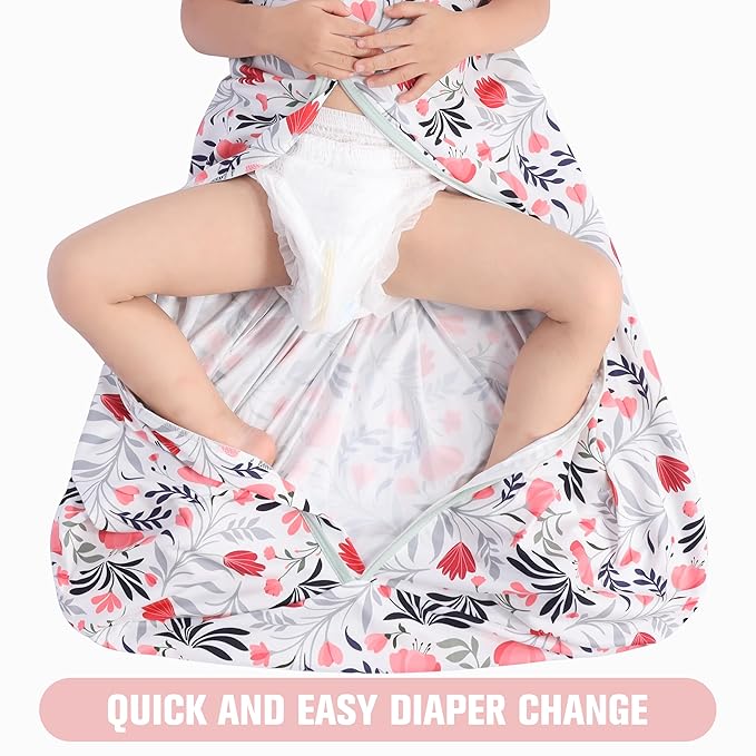 Baby Sleep Sack 18-24 Months 3 Pack Baby Wearable Blanket 100% Rayon Cotton 2-Way Zipper Toddler Sleeping Sack .Comfy Soft Lightweight TOG 0.3 (Banana&Flower&Pink,)