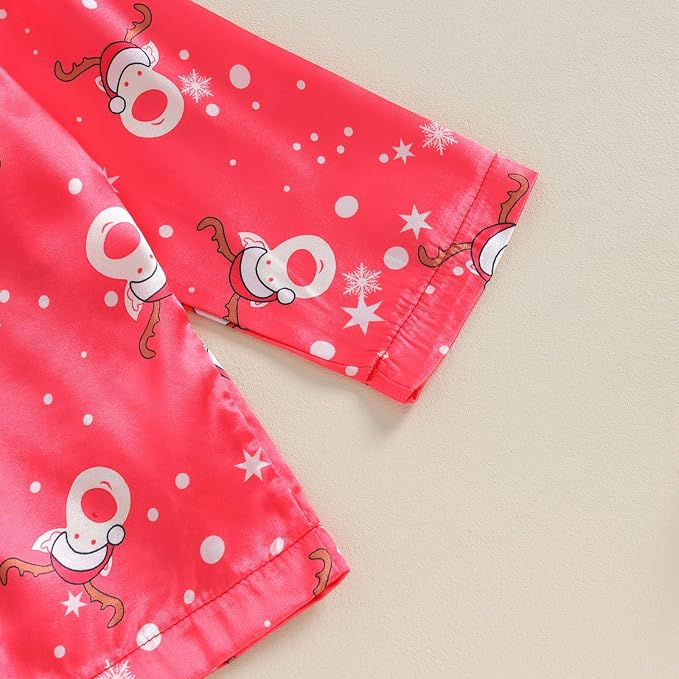 Kids Baby Girl Boy Satin Pajamas Set Button Down Sleep Shirt Top+Long Pants - Image 8
