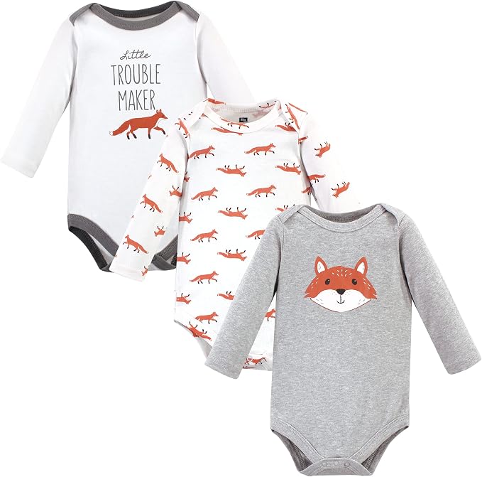 Hudson Baby baby-boys Cotton Long-sleeve Bodysuits 3-pack by HudsonBaby