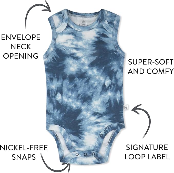 HonestBaby baby-boys Sleeveless Bodysuits One-piece 100% Organic Cotton - Image 3