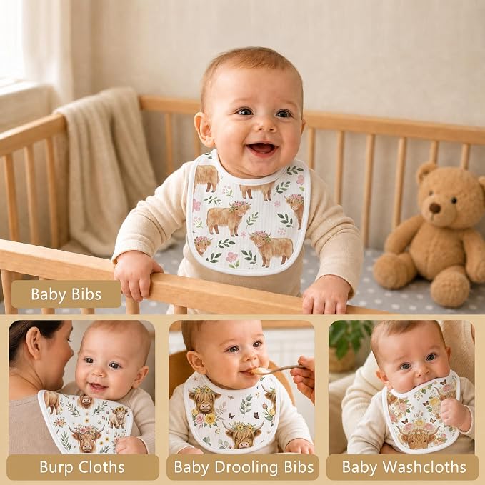 Baby Bibs for Baby Boys Girls 6-Pack - Image 7
