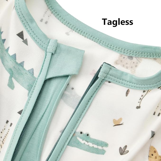 Aablexema Baby Short Sleeve Footless Pjs Zipper Romper 3-Pack | Soft Breathable - Image 4